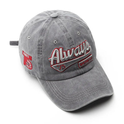 Women Men Baseball Cap Fashion Letter Embroidery Snapback Hat Vintage Washed