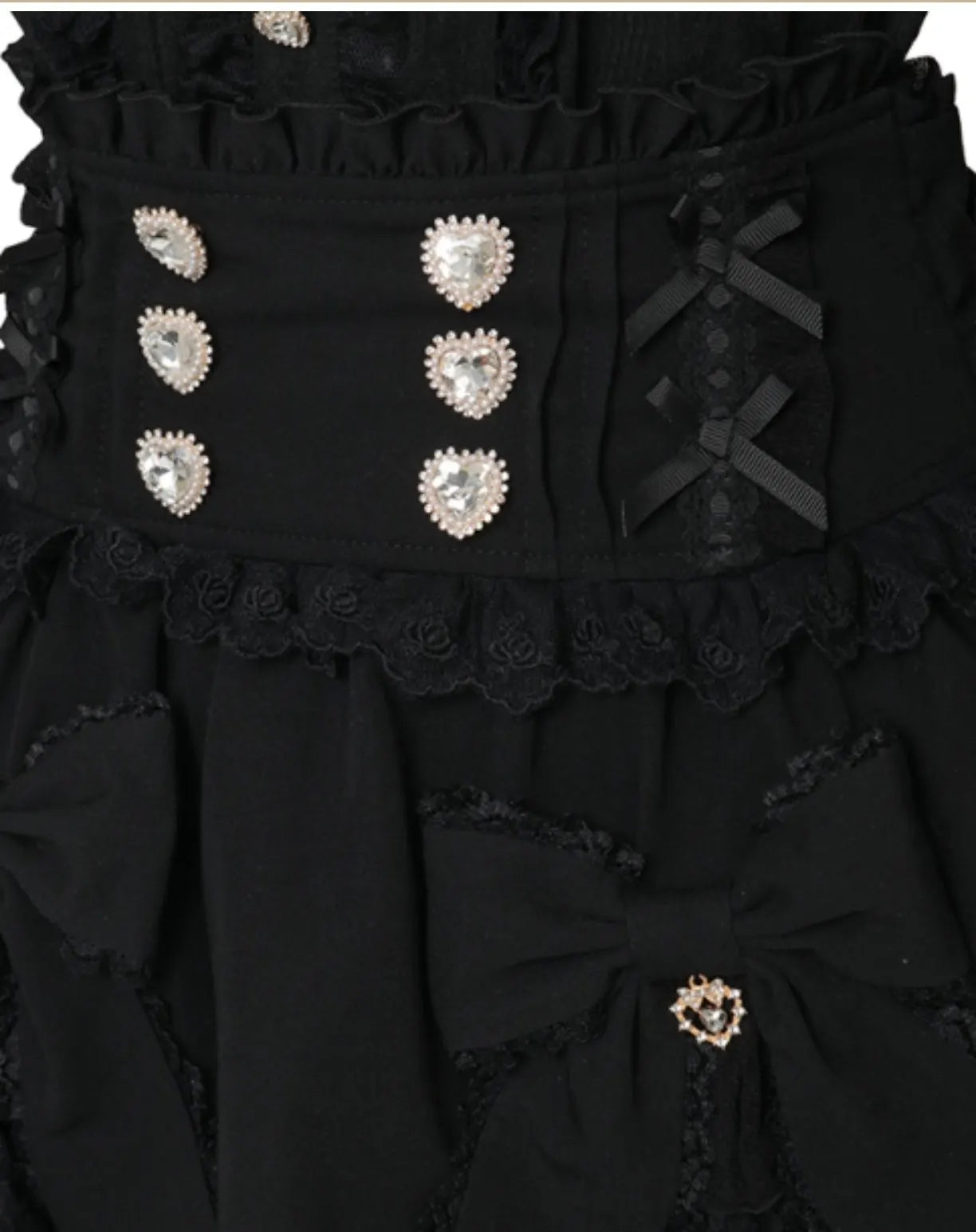 Liz Japanese New 2026 Spring Sweet Girl Heart Buckle Double Bow Lace Patchwork High-waisted Kawaii Elegant Princess Short Skirt