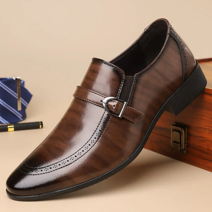 Spring Autumn New Pointed Leather Shoes for Men Solid Color Business Casual Shoes Male Fashion Designer Dress Shoe Man