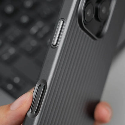 Stripes Metallic Paint Armor Case For iPhone 17 Air 16 15 14 13 Pro Max Shockproof Camera Protective Slim Matte PC Funda