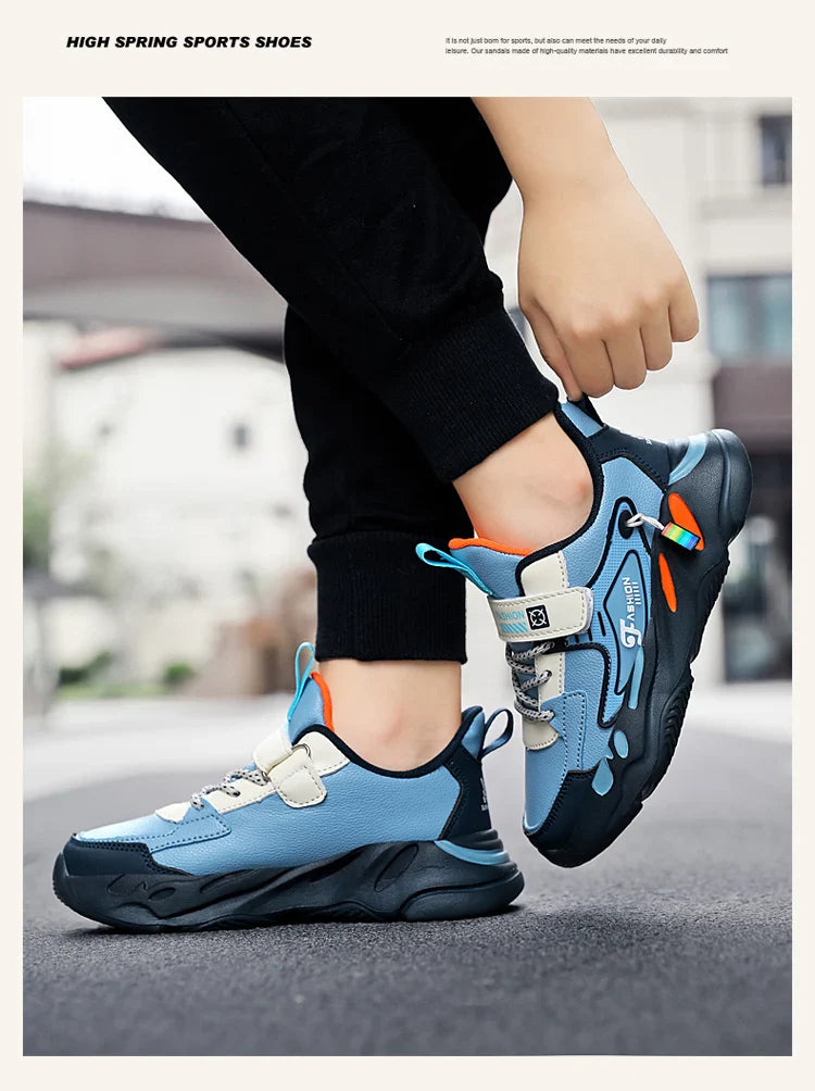 Children Basketball Shoes Trendy Comfortable Outdoor Training Anti Slip Wear-resistant Fashion Running Shoes for Kids Size 28-39