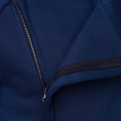 Autumn winter men's solid color hooded top Long sleeve side zipper design hoodie