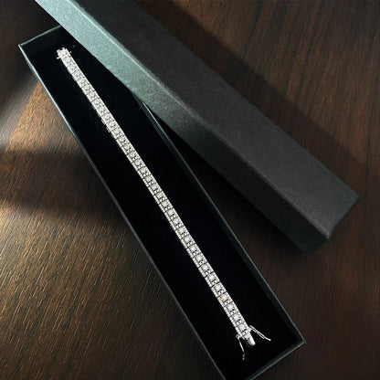 D VVS1 Moissanite Tennis Bracelet GRA Certified Lab Diamond 925 Sterling Silver 6mm Width Cuban Bracelets for Women Man