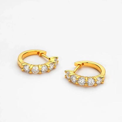 100% 925 Sterling Silver each 0.2ct 3.5mm Moissanite Hoop Earrings For Women Sparkling Wedding Party Fine Jewelry Gift