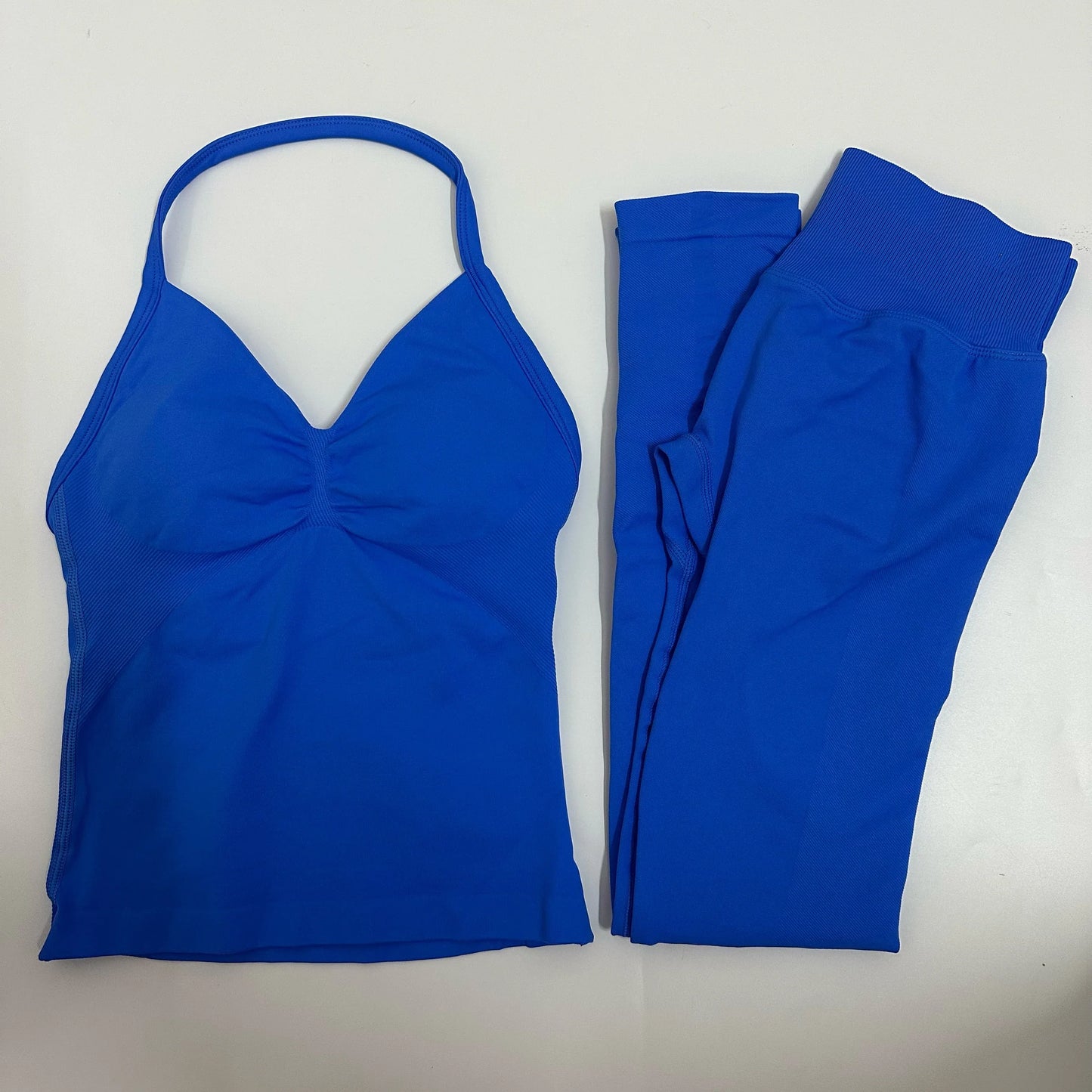 Yoga Leggings Set Women Backless Tank Tops High Waist Scrunch Gym Suit Fitness Clothes Outfit Workout Yoga Set