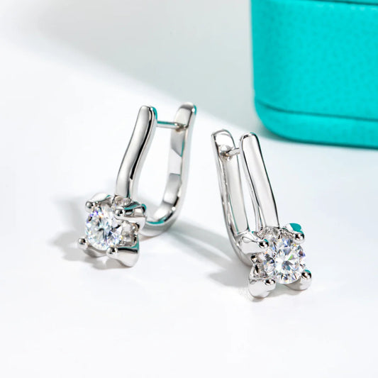 1cttw Moissanite Huggie Earrings 925 Stieerling Silver D Color Lab Created Diamond Hoop Earring For Women Jewelry