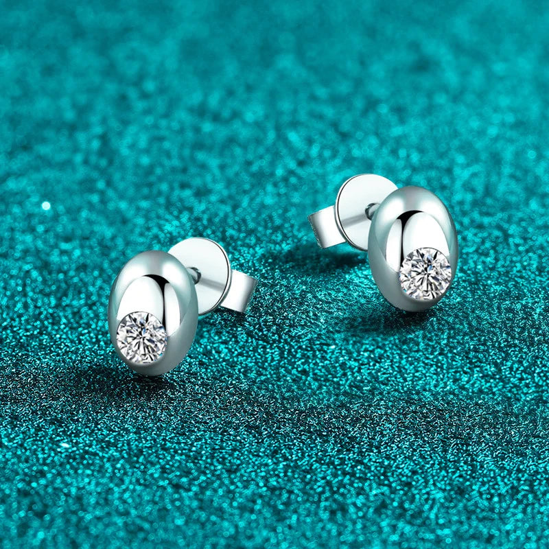 0.2ct Moissanite Stud Earrings For Women 925 Sterling Silver Sparkling Lab Diamond Wedding Jewelry Women's Earrings