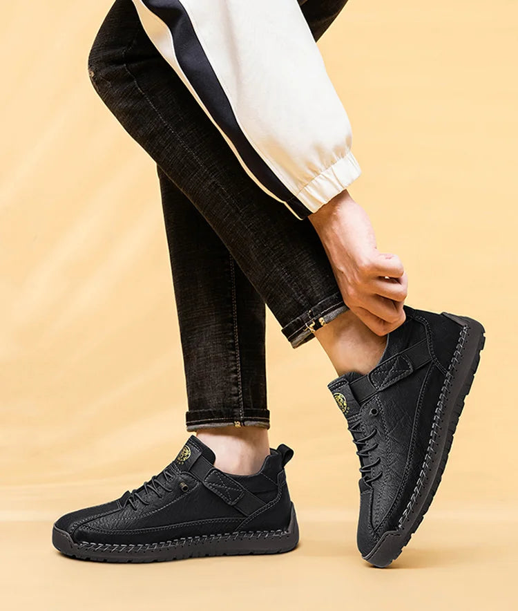 CLOHOO Botas Casuais Esportivas Masculinas Cano Alto Feitas à Mão Respiráveis para Uso ao Ar Livre com Opções de Tamanho Estendido Botas Clássicas de Tornozelo