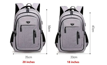 Large Capacity Backpack Men Laptop Backpacks 15.6 Oxford Black Solid High School Bags