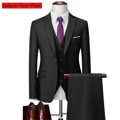 Classic Wedding Tuxedos Casual Solid Suits Slim Fit 3/2 Pieces Groomsmen Suit Male Formal Business Men Clothing