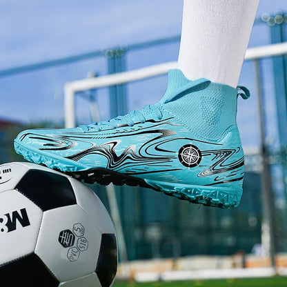 Children Professional Soccer Boots Non-slip Kids Football Shoes Outdoor Sock Boys Sport Futsal Match Training Sport Sport Sneake
