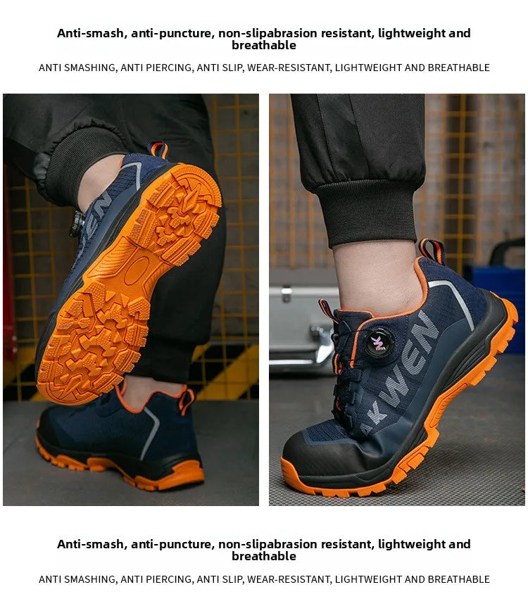 Labor Protection Shoes Anti Smashing AntiStabbingAnti Slip Protection Steel ToeShoes Wear-resistantShoes Men's Safety Work Shoes