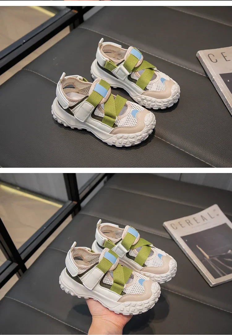 Children Sports Sandals 2024 Summer New Girls Mesh Running Shoes Kids Fashion Versatile Princess Sports Shoes Wear-resistant