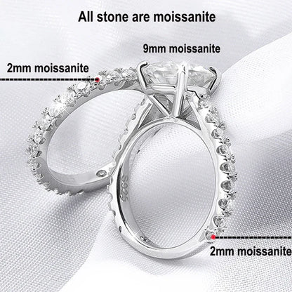 Full Moissanite Bridal Rings Set With  Certificate D Color Diamond Engagement Ring 925 Sterling Silver Wedding Band For Women