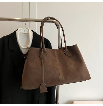 Faux Suede Solid Color High Quality Fashionable Versatile Handbag 2025 Women's Product Hot Selling  Large Capacity Shoulder Bag