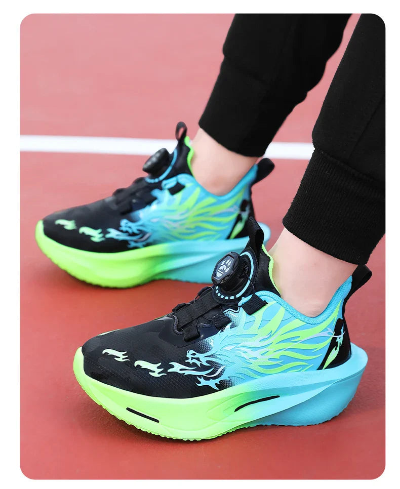 Children Running Shoes Non-slip Breathable Athletic Shoes Boys Girls Outdoor Lace-up Basketball Sneakers Waterproof Casual Shoes