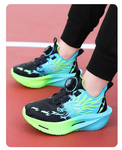 Children Running Shoes Non-slip Breathable Athletic Shoes Boys Girls Outdoor Lace-up Basketball Sneakers Waterproof Casual Shoes