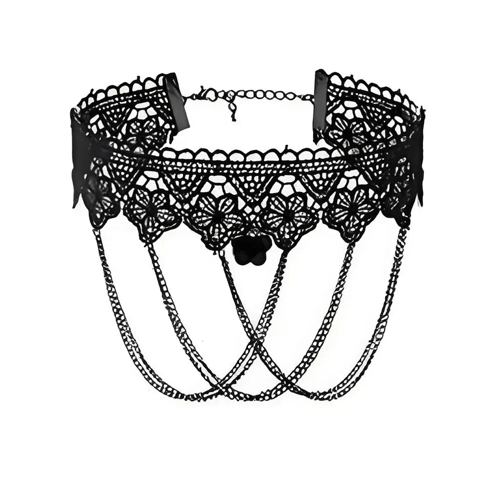 Punk Black Sexy Lace Chokers Necklace For Women Fashion Retro Clavicle Chain Halloween Collar Choker Steampunk Gifts