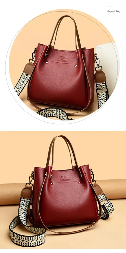 Genuine High Quality Leather Shoulder Crossbody Bags for Women Luxury Handbags Women Bag Large Capacity Soft Tote Messenger Bag