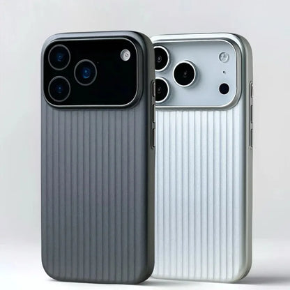 Stripes Metallic Paint Armor Case For iPhone 17 Air 16 15 14 13 Pro Max Shockproof Camera Protective Slim Matte PC Funda