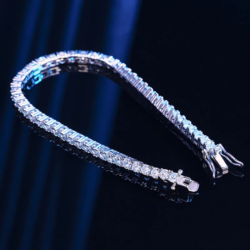 3mm 4mm 5mm Moissanite Tennis Bracelet for Women Men 925 Silver Plated 18k Gold Pass Diamond Tester Link Bracelets Bangle