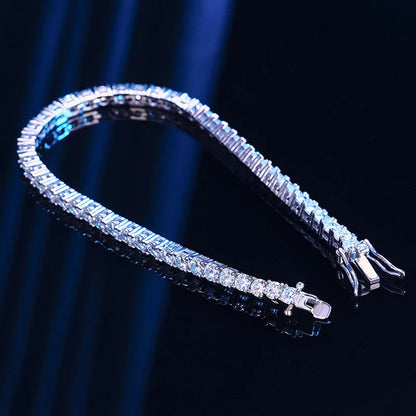 3mm 4mm 5mm Moissanite Tennis Bracelet for Women Men 925 Silver Plated 18k Gold Pass Diamond Tester Link Bracelets Bangle
