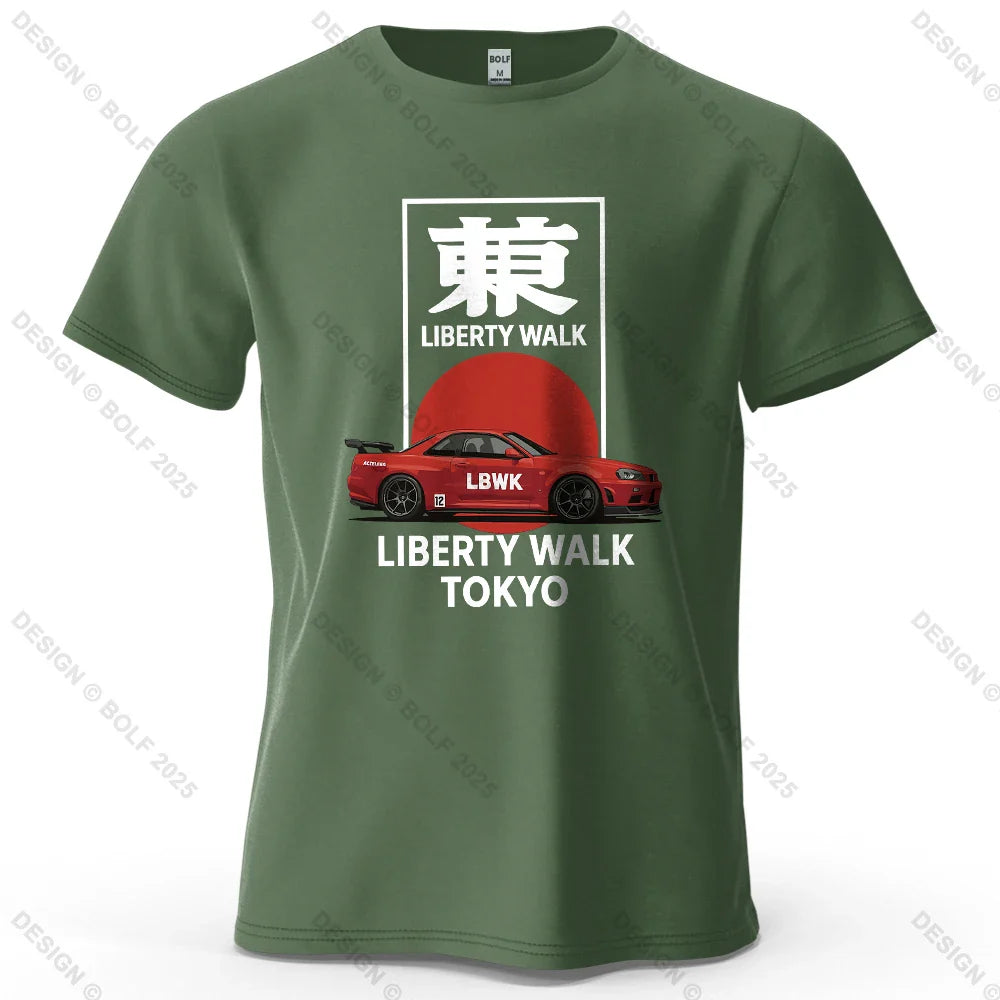 Liberty Walk Tokyo Printed Men's T-Shirt 100% Cotton Oversized Stylish Graphic Tees for Women Tops Tees Casual Streetwear