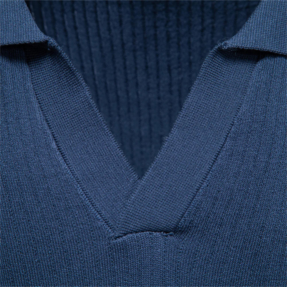 Men's Classic Polo Shirt Solid Color Breathable Elegant Casual Luxury Old Money Style for Men