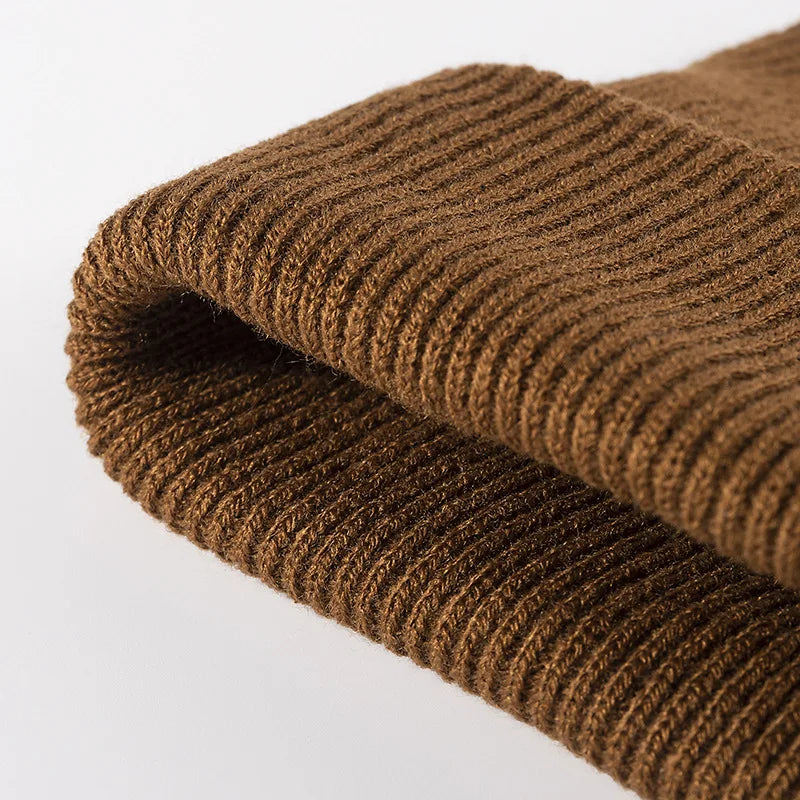 Women Men Autumn Winter Warm Beanie Hat Solid Color Lady Male Stretch