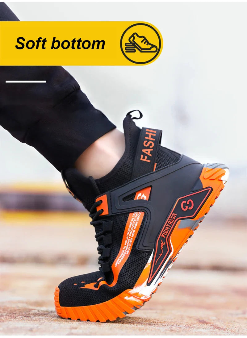 Fashion Safety Protection Footwear Steel Toe Safety Boots for Men Anti-Smash Puncture-Proof Work Shoes Indestructible Boots Male