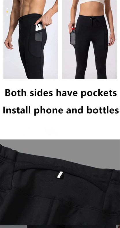 Men Women Winter Warm Thicken Velvet Running Pants Leggings Outdoor Sport Gym Fitness Yoga Basketball Cycling Hiking Long Tights