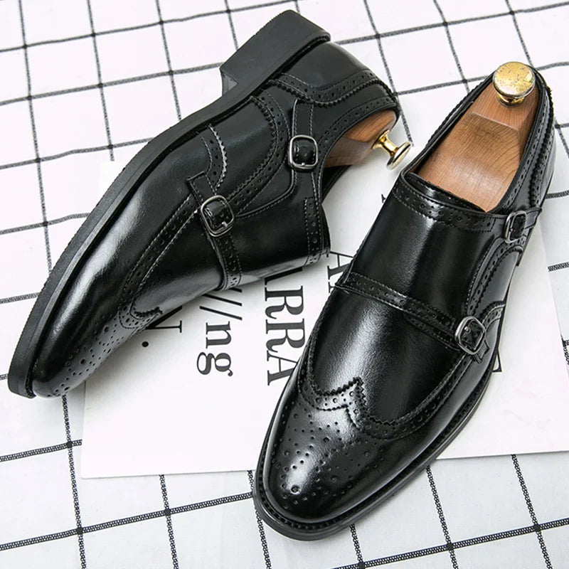Classic Dress Shoes Men Trend Casual Business Office Leather Shoes For Men Large Size 48 Social Party Formal Brogues Shoes Male