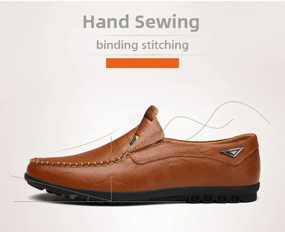 Sapatos Casuais Masculinos de Couro Genuíno Marca de Luxo Mocassins Masculinos Respiráveis Slip-on Sapatos de Condução Pretos Tamanhos Grandes 37-47