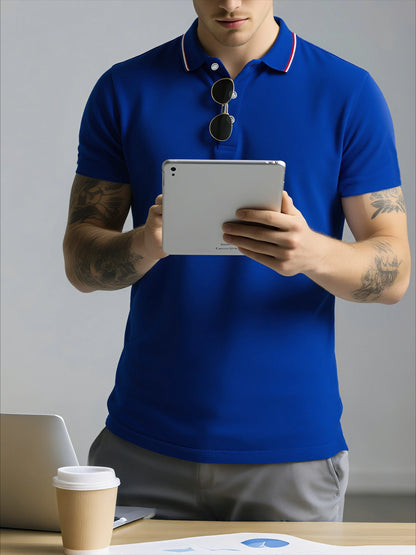 3pcs Men'S Polo Shirt Set Breathable Moisture-Wicking Wrinkle-Resistant & Quick-Dry Business Classic Style Men's Christmas Gifts