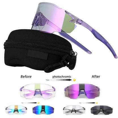 Photochromic Polarized Cycling Glasses Men Women Bike Glasses UV400 Eyewear Sunglasses HikingMTB Road Bicycle Goggles