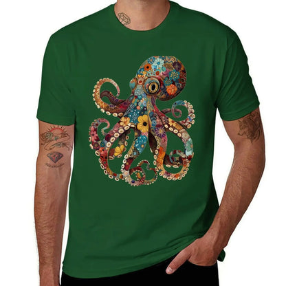 Full color octopus T-Shirt quick drying korean fashion summer tops Aesthetic clothing funny t shirts for men