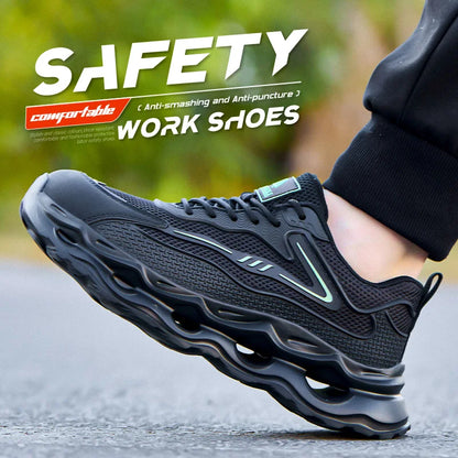Men's safety shoes are super lightweight, breathable, comfortable, anti smashing, plastic toe protection and work shoes