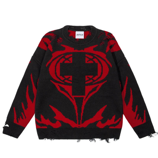 Hip Hop New Order Graphic Sweater Men Winter Knit Pullover Long Sleeve Tops Fashion Harajuku Jumper Coat Y2k Streetwear Clothing