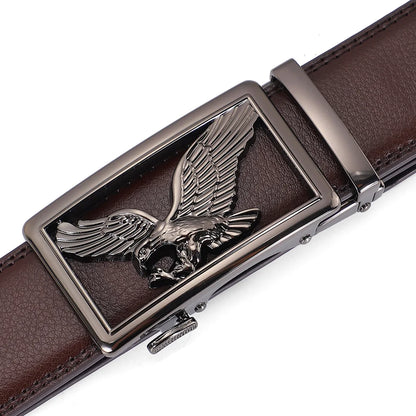 Automatic Buckle Men's Leather Belts Formal Eagle Horse Belt for Men Luxury Designer Brands Male Waist Strap Fashion Accessories