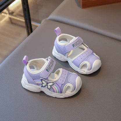 2026 Summer New Children's Sports Sandals Girls' Beach Shoes Fashion Butterfly Classic Sweet and Casual Soft Bottom Sandals