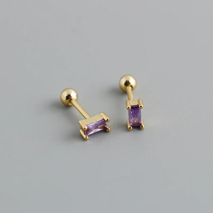 925 Sterling Silver Fashion Korean Petal Screw Bead Stud Earrings for Women Charm Ear Bone Piercing Jewelry Accessories