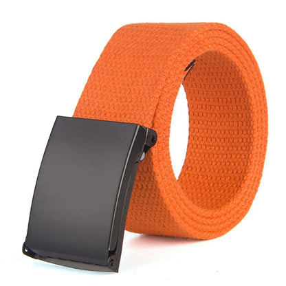 Fashion New Unisex Trousers Belts Canvas Belt metal buckle Men Women Boys Jeans belts Candy Colors Top quality120cm luxury belts