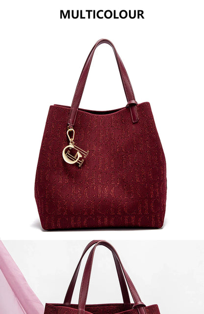 Ladies Shoulder Bag Simple Solid Colour Letter Print Design Ladies Tote Bag Large Capacity Daily Commuter Bag Ladies Crossbod