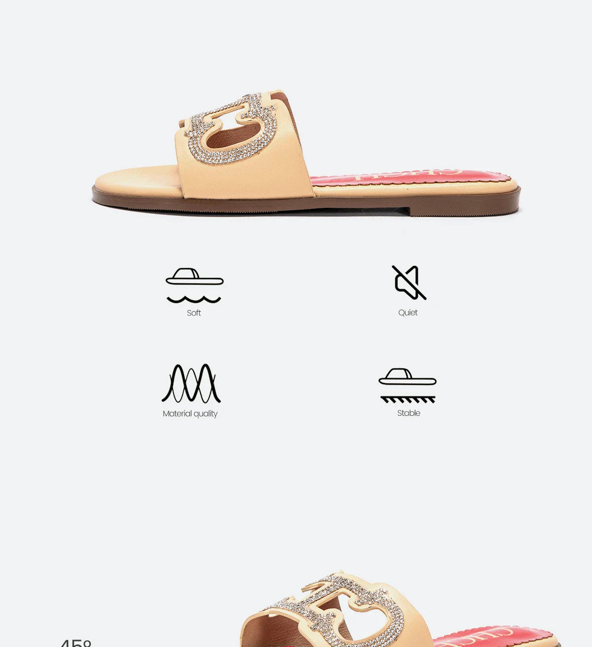Woman's Beach Shoes 2025 Summer New Indoor Fashion Sandals Bathroom Flat Shoes Home Slippers