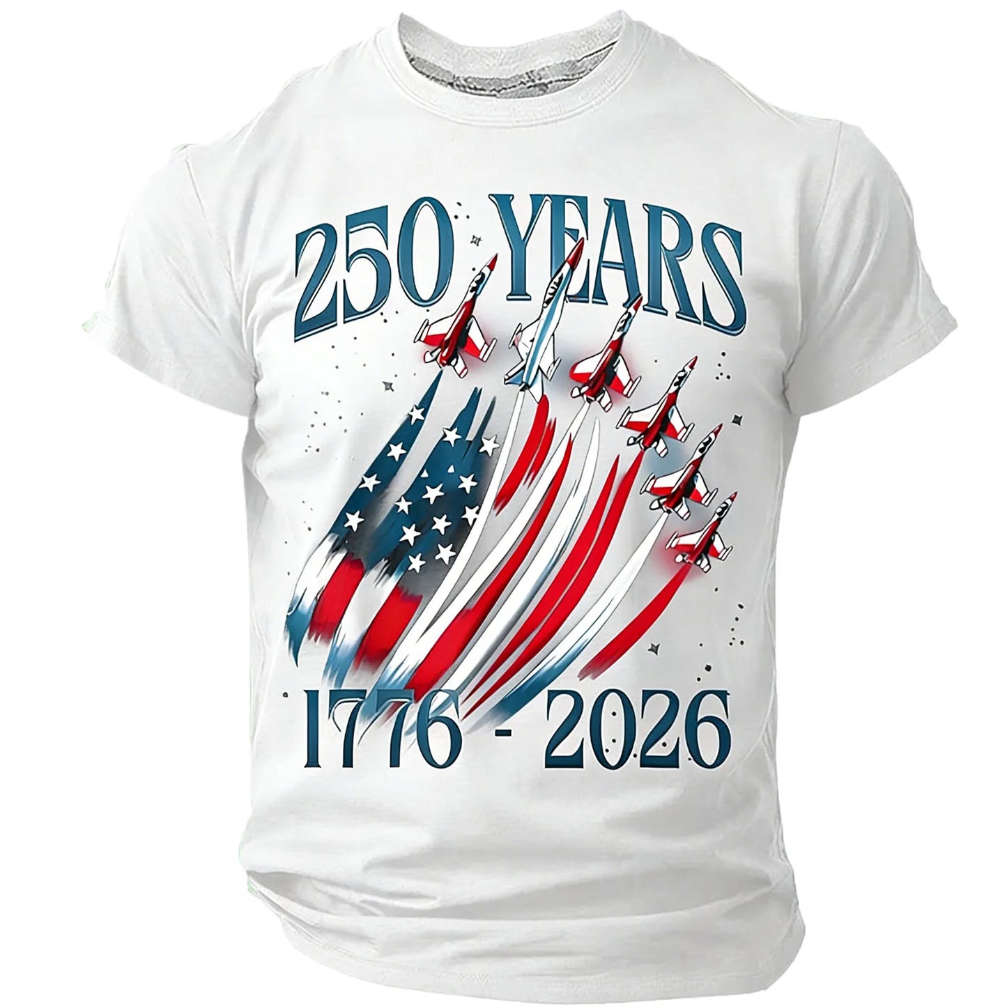 250 Years Men'S T-Shirt Patriotic American Flag Print Tee Independence Day Short Sleeve Crew Neck Casual Tops Holiday Party 2026