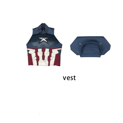 High Quality Adult Superhero Captain Steven Rogers Cosplay Costume Battle Uniform Costume  Halloween Carnival Helmet Boots