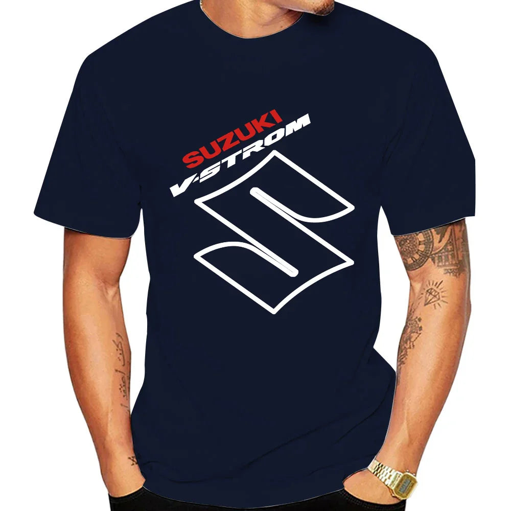 Summer new style motorcycle enthusiast men's 100% cotton T-shirt for casual sports fashion trend, loose short sleeves
