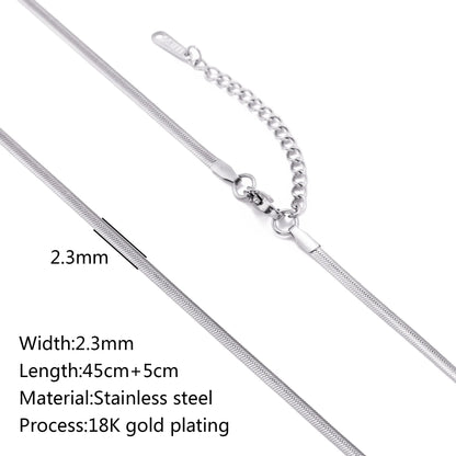5Pcs/Lot Stainless Steel Bead Rope Link/Cuban/Paperclip Links Snake Chain Necklace Diy Women Jewelry 18K Gold Color Neck Chains