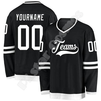 NewFashion Hockey Jersey Custom Name Team Logo Number Colorful Pullover Long Sleeves 3DPrint Harajuku Casual Funny Sweatshirts A