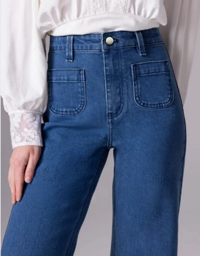 Calças jeans retrô americanas estilo coreano